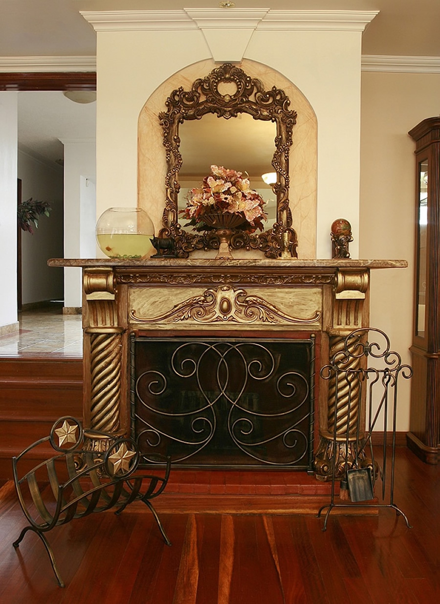 Fire place at the Kittony's