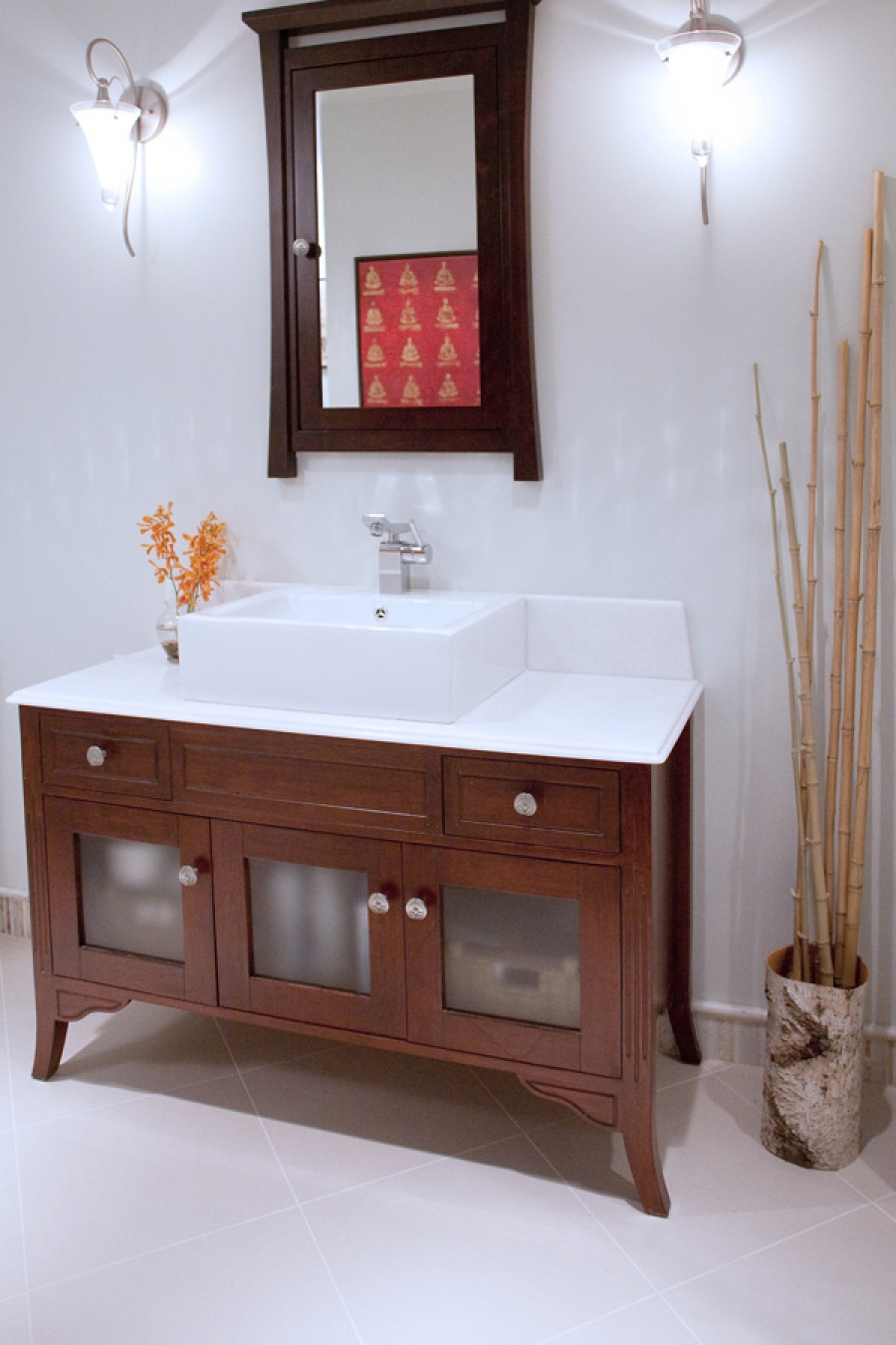 Bath vanities and mirrors